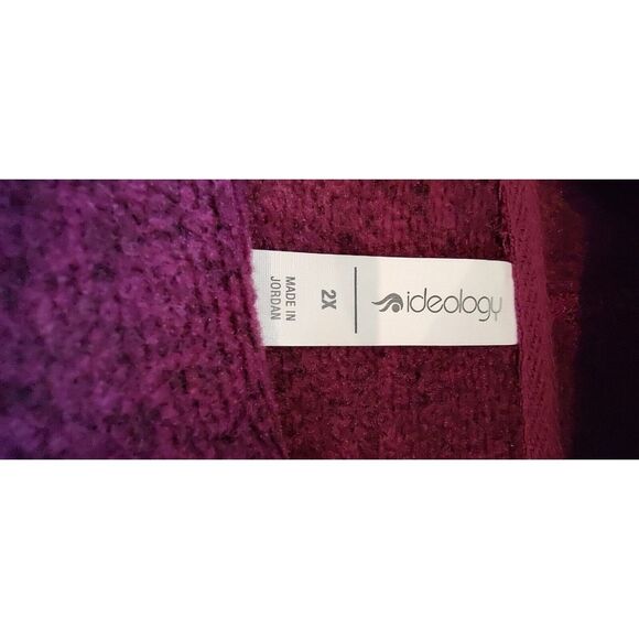 NEW Ideology Sz 2X Cowl Neck Pullover Cozy Fleece Women's Sweater Plum Caspia - Picture 4 of 6